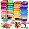 AS TOYS Air Dry Clay, (Pack of 36) Modeling Set with 3 Sculpting Tools, Magic Foam Bouncing Fluffy Clay Toy for Kids and Adults, Multipurpose Air Clay.