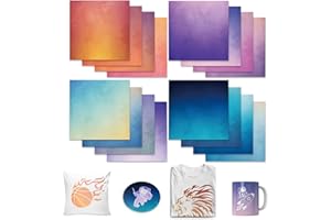 ‎WOWOCUT WOWOCUT Infusible Transfer Paper -Tintenblätter, 16 Stück, 30,5 x 30,5 cm, einfarbiges Transferpapier, Sublimationstintenblatt für DIY-T-Shirt, personalisierte Kaffeetassen, BabySuits