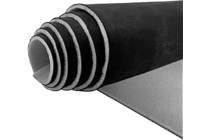 Halero 96“ × 60“ Black Car Suede Headliner Fabric with Foam Backing Material 1/9" 3mm Automotive Upholstery Liner for DIY Home Car Roof Trim Interior Replacement