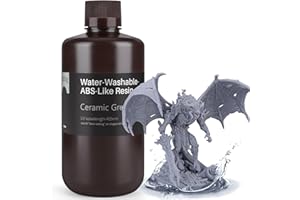 ELEGOO Water Washable ABS Like Resin 1KG, Rapid 3D Printer Resin 405nm LCD UV-Curing Standard Photopolymer Resin for LCD 3D Printing Grey 1000G
