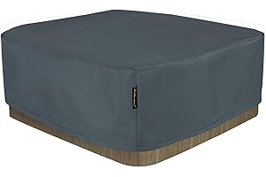 Hentex Cover Rechteckige Allwetter Garten Whirlpool Abdeckung, Schutz vor Wind UV schützende (Grau (200W*200D*85H cm)