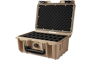 Cavol AC04 Custodia per coltelli a doppio strato per 20 coltelli pieghevoli Case-IPX7 impermeabile resistente coltello Custodia rigida Box Storage Organizer, posizionamento orizzontale (Giallo Gobi)