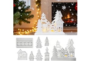 ‎MURISE MURISE Silikonformen Gießformen Weihnachten, 7 Stück Giessformen Silikon (Tannenbäume Blockhäuser) für Gips Seife, DIY Weihnachtsdekoration