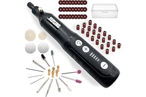 YEPLING Cordless Rotary Tool, 3.7V Li-ion Electric DIY Mini Grinder Kit with Front LED Work Light, 5 Variable Speed, 72pcs Accessories USB Charging Multi-Tool Perfect for Nail Polishing