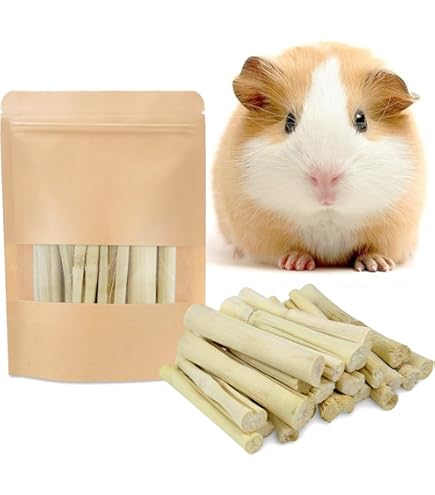 Giocattolo Masticabile Per Conigli E Piccoli Animali - Bastoncini Di Bambù E Fieno Timothy Naturale 200g - Foto 3