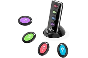 Esky Schlüsselfinder, Schlüssel Finder Pfeifen mit RF Wireless Key Finder mit LED-Taschenlampe Item Tracker Schlüsselanhänger Piepser für Schlüssel Brieftasche Handy Gepäck 4 Empfängern