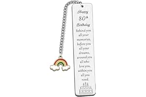 QMVMV 80th Birthday Gifts for Women Men,Happy Birthday Bookmark Gifts for Mum Dad Grandparents Wife Husband Best Friend Sister Presents