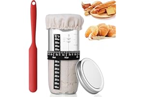 AARCYYE Kit de démarrage pour levain - 1000 ml - Récipient à pain au levain - Kit de démarrage - Verre au levain - Accessoires de cuisson réutilisables
