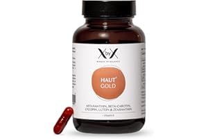 ‎XBYX XbyX Haut Gold 60 Kapseln - Carotinoid-Komplex mit Astaxanthin & Vitamin E – Unterstützt die Haut von Innen - Ohne Zusätze - 100 % Pflanzlich - Vegan