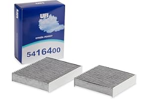 UFI Filters, Filtro Abitacolo ai Carboni Attivi 54.164.00, Filtro Abitacolo per Ricambio, Adatto a Auto, Applicabile su Diversi Modelli Citroen, DS Automobiles e Peugeot