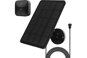 EVEREXCEED Solarpanel für Blink Kamera, 4W Solarmodul kompatibel mit Blink Outdoor 3 (3rd Gen), XT XT2 Kamera, Verstellbarer Halterung, 13,12ft Ladekabel, IP65 Wasserdicht