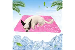 ALEPGLDE Tappeto rinfrescante per Cani Gatti, Tappetino Refrigerante in Gel per Animali Domestici, Auto Raffreddamento Tappetino Rinfrescante per Cani Gatti, Perfetto per Cani e Gatti in Estate-40X50cm,Rosa