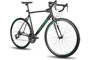 ROCKSHARK Hiland 700C Road Bike Aluminum Frame,Shimano 21 Speeds, 49/53/57cm Frame, Racing Bike for Mens Womens red/black/green