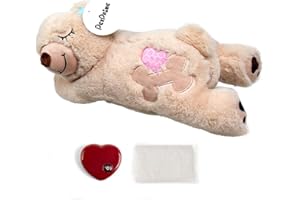 pet prime Snuggle Bear - Pet Plush Toy Heartbeat Plush Bear Kitty Toy Dog Comfort Toy