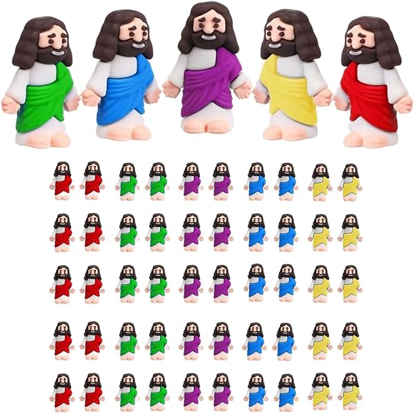 Figurines Religieuses Pâques Noël Lot De 50 Mini Figurines De Jésus En Caoutchouc - Environ 3,5 X 2,7 Cm - 10 Couleurs - Pour œufs De Pâques, Activités Religieuses, Cadeaux Figurine De Jésus Figurines Religieuses Pâques Noël Lot De 50 Mini Figurines De Jésus En Caoutchouc - Environ 3,5 X 2,7 Cm - 10 Couleurs - Pour œufs De Pâques, Activités Religieuses, Cadeaux Figurine De Jésus
