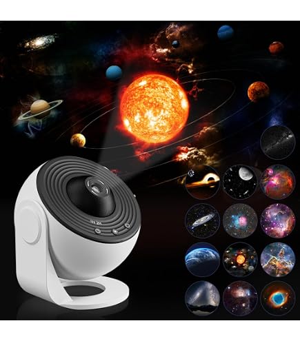 Galaxy Projektor Für Schlafzimmer – 13 Filmscheiben, 360° Drehbar, Timer, HD Sternenlicht