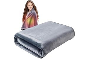 Carziyer USB Heizdecke 140 x 80 cm, 3 Temperatureinstellungen (35°C/45°C/55°C), maschinenwaschbar, Überhitzungsschutz, Heizdecke für Sofa, Bett, Schreibtisch (Dunkelgrau)