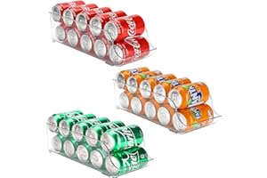 Puricon Portalattine per Frigorifero 3 Pezzi, Contenitori Alimenti Organizzatori per Dispensa, Cucina, Frigo, Armadietti, Ripiani, Bagno Porta Lattine Bevanda Soda Coca Cola Fanta Birra Merenda