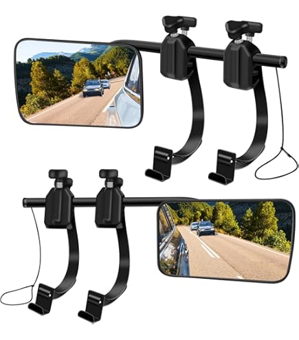 Retroviseur Caravanne Rétroviseurs Universels Caravane DBREAKS - Lot De 2 - Rotations 360° - Lentille Convexe - Anti-Vibration Retro Caravane Voiture