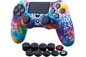 YoRHa Water Transfer Printing (Spruzzi di Vernice) Custodia in Silicone Cover per PS4/Slim/Pro Dualshock 4 Controller x 1 con Manopole Thumb Grips x 10