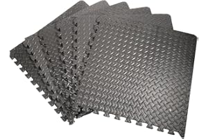 YIFAA Tapis de Protection de Sol, 63x63cm Tapis de Fitness avec emboîtables Dalles en Mousse EVA Matelas Puzzle pour matériel Fitness, Gym, Musculation, Intérieur Sport, Crossfit