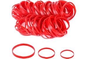 GYXCELC 150 Stücke Gummibänder Rot Gummis Gummiringe Naturkautschuk Elastische Breite Dicke UV-Hitze-Kältebeständige Gummibänder Gummiband Haushaltsgummi für Camping Survival Robuste Bürobedarf（2,5/4/5/cm）