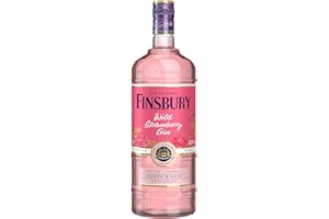 Finsbury Wild Strawberry Gin mit 37,5% vol. (1 x 1,0l) - Der Pink Premium Gin - Erdbeer und Himbeernoten - Perfekt mit Tonic und frischen Beeren