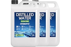 THE SOMERSET CLEAR WATER COMPANY HYDROFYX 15L (3 x 5L) Distilled Water – 0ppm Ultra-Pure, Lab Certified – Made in UK – Ideal for CPAP, Automotive, Cleaning, Steam Irons & More