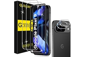 QULLOO Verre Trempé pour Google Pixel 9 [2 Pièces] + Caméra Protecteur [2 Pièces], Protecteur D'écran Ultra Résistant Dureté 9H Film Protection Écran HD Transparent
