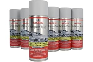 ‎NIGRIN NIGRIN Haftgrund, 6 x 400 ml Sprühdose, für die Grundierung von Oberflächen vor dem Lackieren, grau