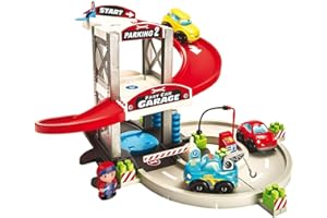 Jouets Ecoiffier - 3011 - Garage - 3 Véhicules + 1 Personnage - Abrick - Dès 18 Mois - Fabriqué en France