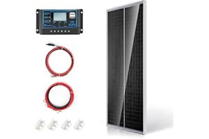 Nicesolar Kit Pannello Solare 120W, 12V 24V Monocristallino 20A Controller per la Casa Caravan per Camper Sul Tetto