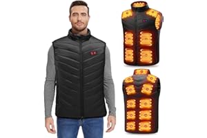 LQIKARL Heated Gilet for Men Women with 17 Heating Zones,Electric Heated Vest Heated Jacket Heated Coat Body Warmer 3 Heating Levels Machine Washable for Outdoor Sking Hunting Hiking Camping Golf
