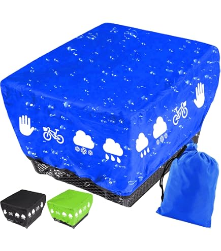 Housse Panier Vélo Imperméable – Noir, 42x33x25cm, Bandes élastiques, Tissu Oxford