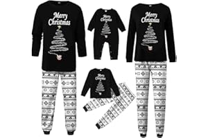 C'EST TT Weihnachts Pyjama Family Set Damen Herren Kinder Christmas Pajamas Langarm Weihnachtspyjama Lang Weihnachtsoutfit Familienoutfit Familienpyjama