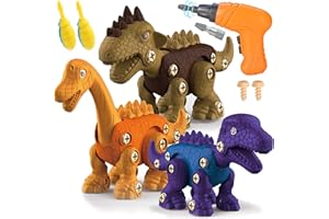 STAY GENT Take Apart Dinosaur Toys for Kids, 3 Packs Take Apart Toys with Electric Drill, STEM Toys Building Learning Gift for 3 Years Old and Above Boys and Girls