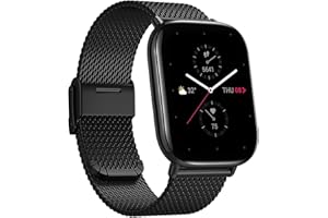 AMAZFIT Zepp E SmartWatch Reloj Inteligente Cuadrado rastreador de Salud y Estado físico con frecuencia cardíaca, monitorización del sueño SpO2 y REM, Cuerpo de Acero Inoxidable Android e iOS MetallicBlack