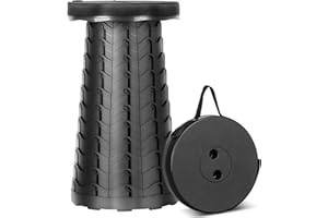 HIGSPE Przenośny składany stołek, składany, mini taboret teleskopowy 6,5 ~ 45 cm, z regulacją wysokości, plastikowy stołek, lekki taboret kempingowy na kemping, wędkowanie, BBQ do kuchni