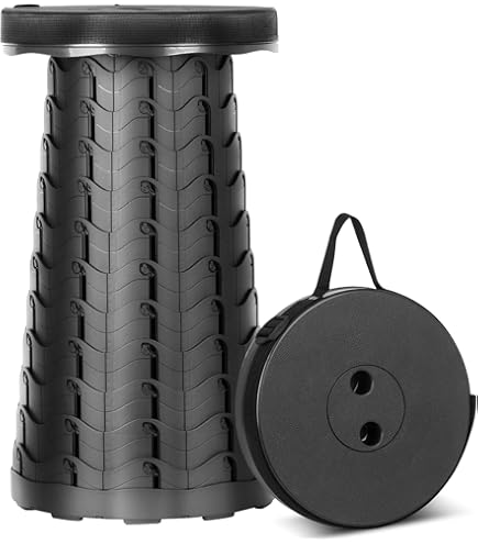Tabouret Télescopique Portable, 2e Génération - Tabouret Pliable Rétractable Pour Camping, Jardin, Pêche, Randonnée, Voyage, Barbecue, Charge Maximale De 220 Kg (rouge