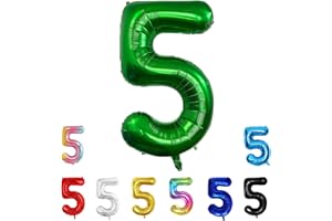 LXMYDM Geburtstags-Zahlenballons XXL-Riesen-Folienballons 40 Zoll – 101 cm Luftballons Geburtstag Jungen Mädchen Babyparty Geburtstagsdekorationen Jubiläumsparty-Dekorationen (dunkelgrün, 5)