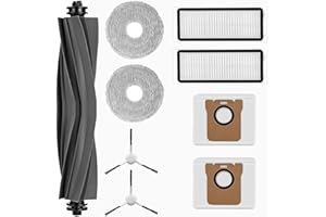 KGC Kit d'Accessoires Pour Dreame L10s Ultra/L10 Ultra/L10 Prime, Pièces de Rechange pour Dreame L10s Ultra avec 1 Brosse Principale, 2 Filtres, 2 Chiffons, 2 Sacs à Poussière, 2 Brosse Latérale