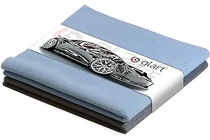 Glart set da 2 panni in microfibra, panni per vetri auto senza aloni, 40 x 40 cm, panno in microfibra, cura dell'auto, panni in microfibra, panni per vetri, panno per parabrezza, panno per asciugatura