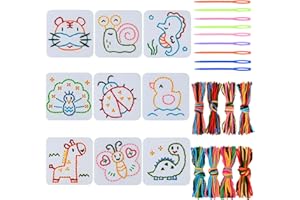 AYNKH 9PCS Schnurspielzeug Kleinkinder Kinder 2-4 5-7 Jahre,Nähsets Kinder Nähsets,Frühkindliche Bildung Sensorisches Spielzeug für Mädchen und Jungen 2-4 5-8 Jahre,Geburtstagsgeschenke Jungen Mädchen