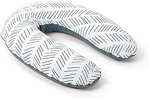 doomoo Coussin de Grossesse & Coussin Allaitement Buddy - Ultra Confort pour Dormir pendant la Grossesse - Soulage dos, jambes & ventre - Housse Bio & Oeko-Tex, Etnic Petrol