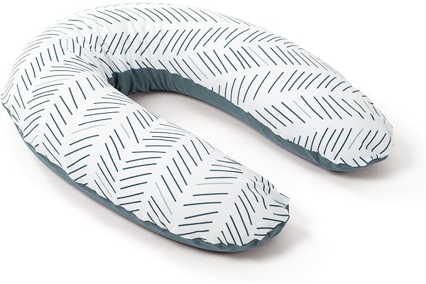 doomoo Coussin de Grossesse & Coussin Allaitement Buddy - Ultra Confort pour Dormir pendant la Grossesse - Soulage dos, jambes & ventre - Housse Bio & Oeko-Tex, Etnic Petrol