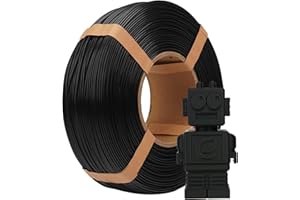 eSUN PLA Refill Filamento di ricarica 1,75 mm, filamento di stampa 3D senza spago Precisione, bobina da 1 kg (2,2 libbre) Filamento PLA veloce per stampanti ad alta velocità, Nero