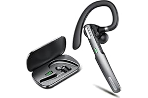 Hendari Auricular Inalámbrico Bluetooth V5.3 con HD CVC8.0 Micrófono Cancelación, Manos Libres Auricular Bluetooth con LED