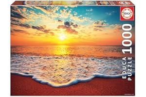 Educa - Puzzle da 1000 pezzi per adulti | Tramonto al mare. Dimensioni: 68 x 48 cm. Include la colla fix puzzle Consigliato a partire dai 14 anni (19024)