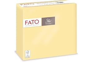 Fato Jednorazowe papierowe serwetki, twardość i miękkość, zestaw 40 serwetek, format 38 x 38, składane, 2-warstwowe, kolor szampański, 100% czysty celuloza, certyfikat FSC