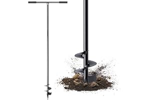 KADAX Ręczny świder do gruntu z metalu, wiertło do ziemi, wiertło do ziemi, świder gruntowy, wiertło do słupków do ogrodu, świder ziemny, świder ogrodowy (100 mm)